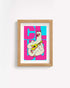 Poster Animali da Disco – Alpaca in cornice rovere: un&